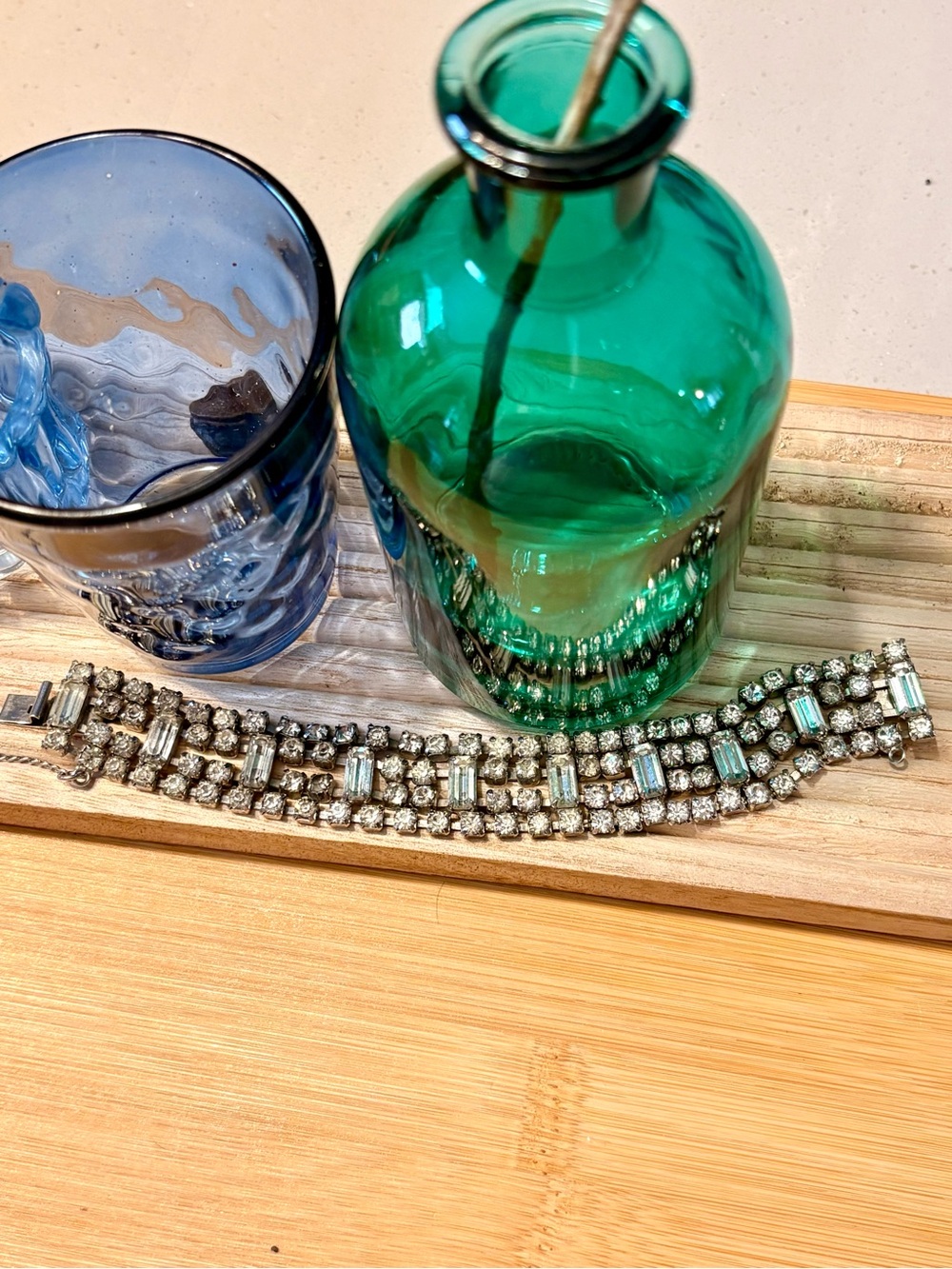 Vintage Weiss Rhinestone Bracelet